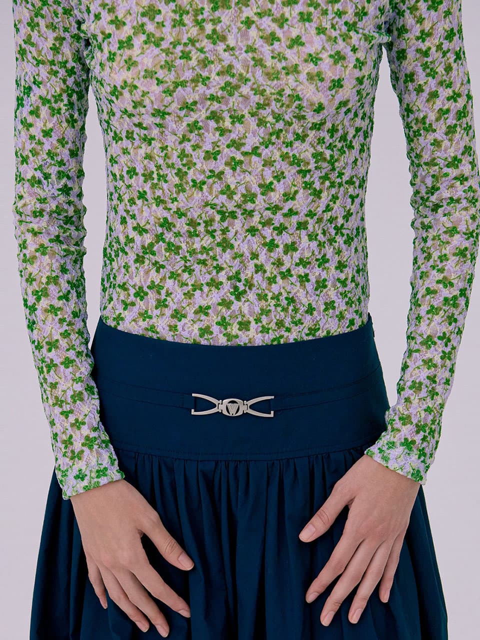 Crinkle T-Shirt — Green — vue 2