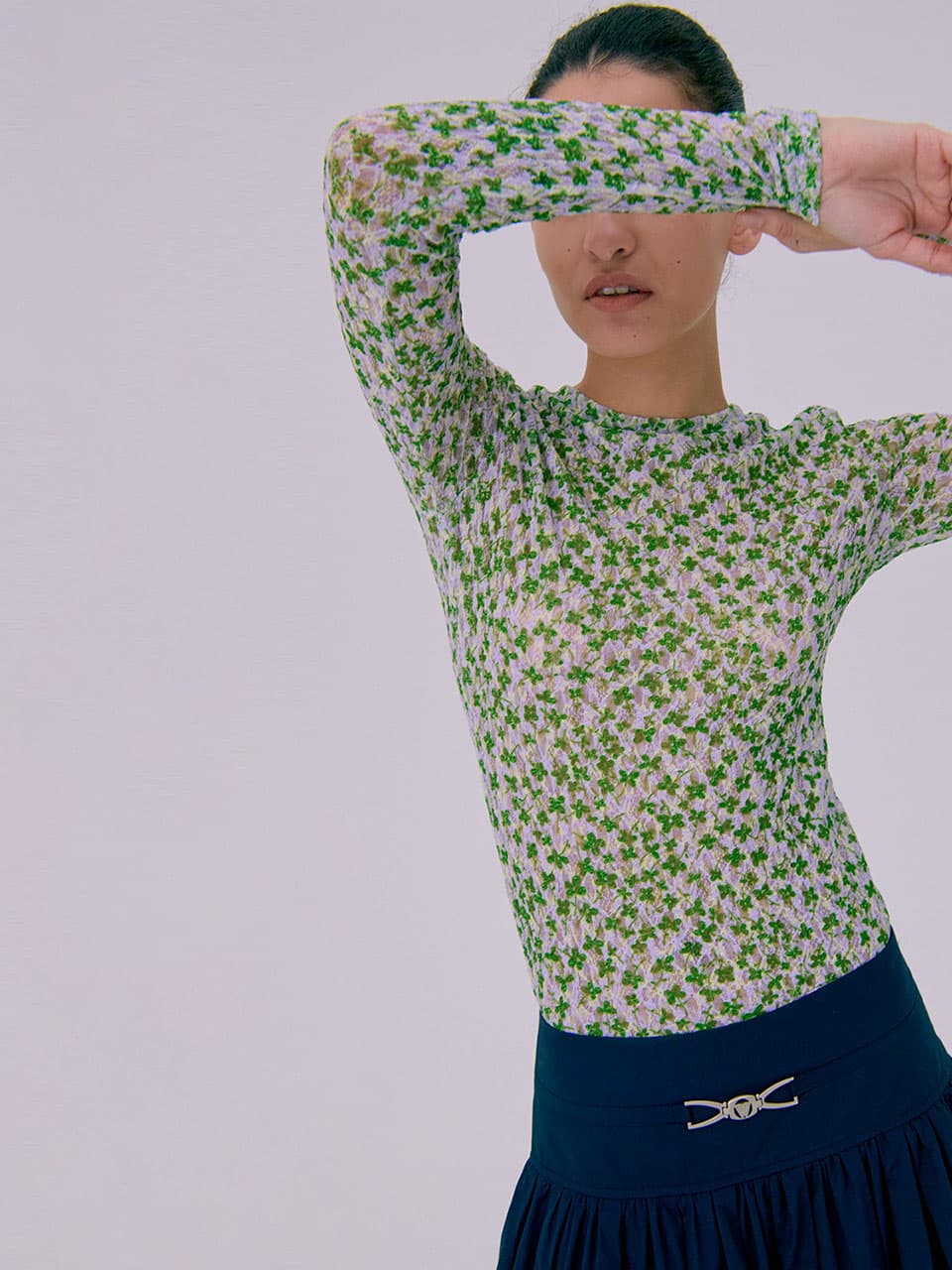 Crinkle T-Shirt — Green — vue 4