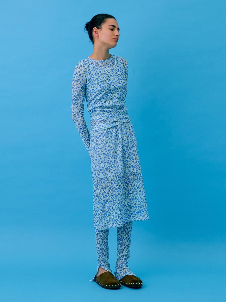 Floral Skirt — Light Blue — vue 5