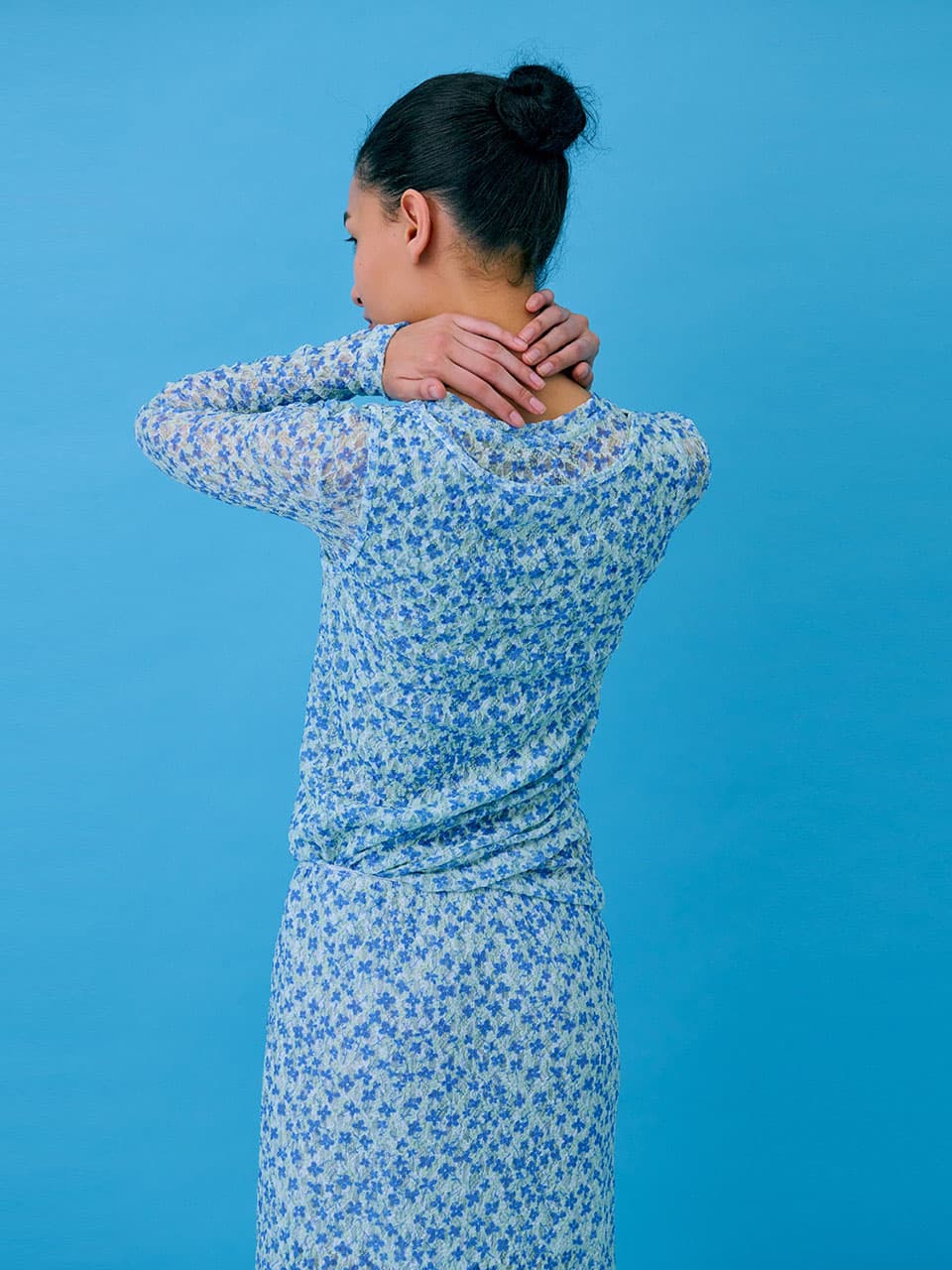 Floral Skirt — Light Blue — vue 7