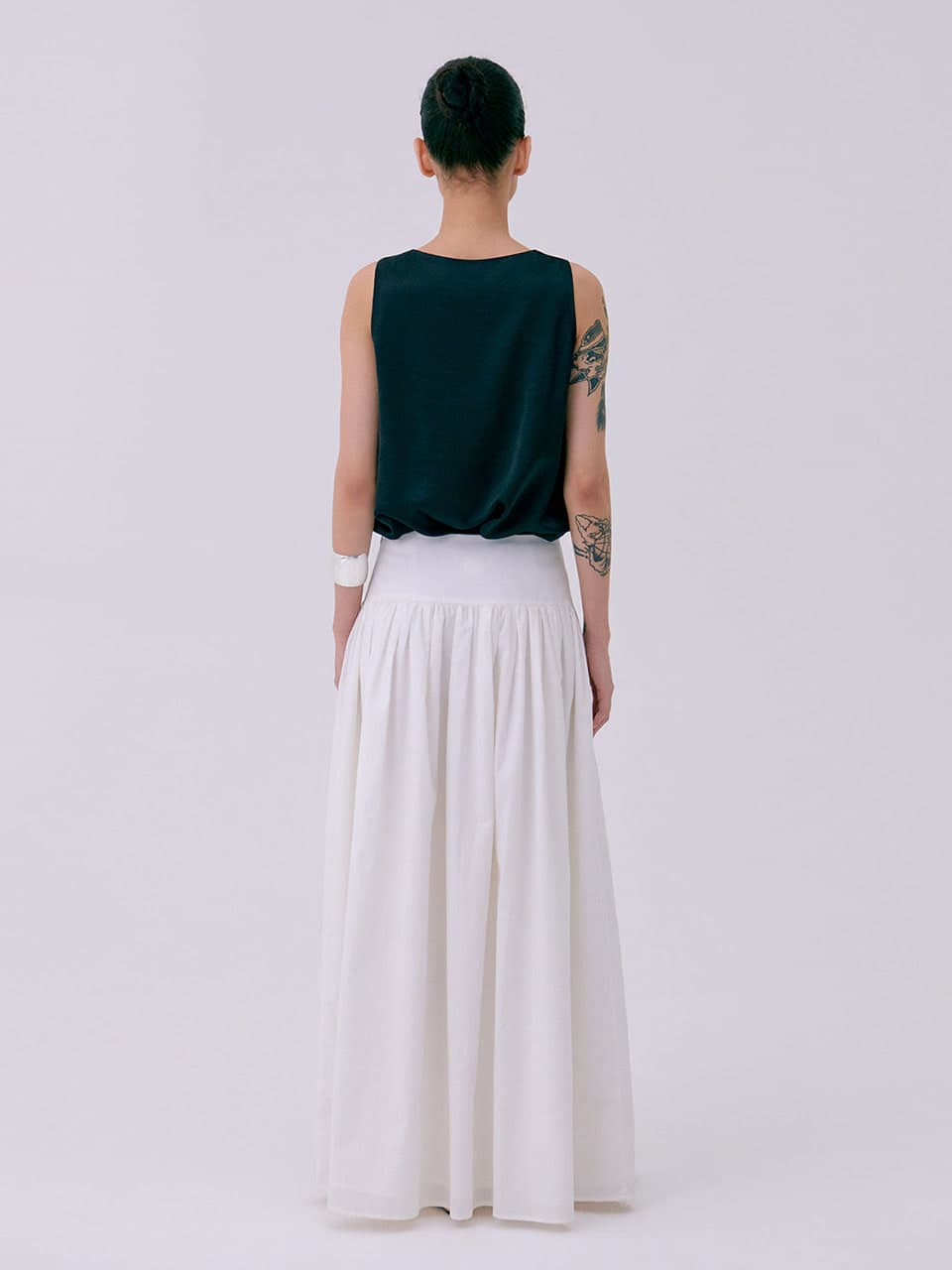 Shirring Maxi Skirt — White — vue 6
