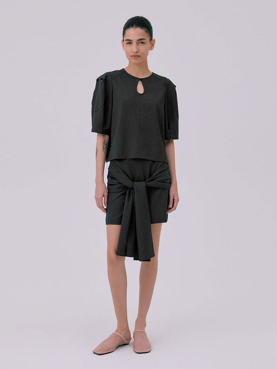 Puff Sleeve Blouse — Dark Navy — vue 4