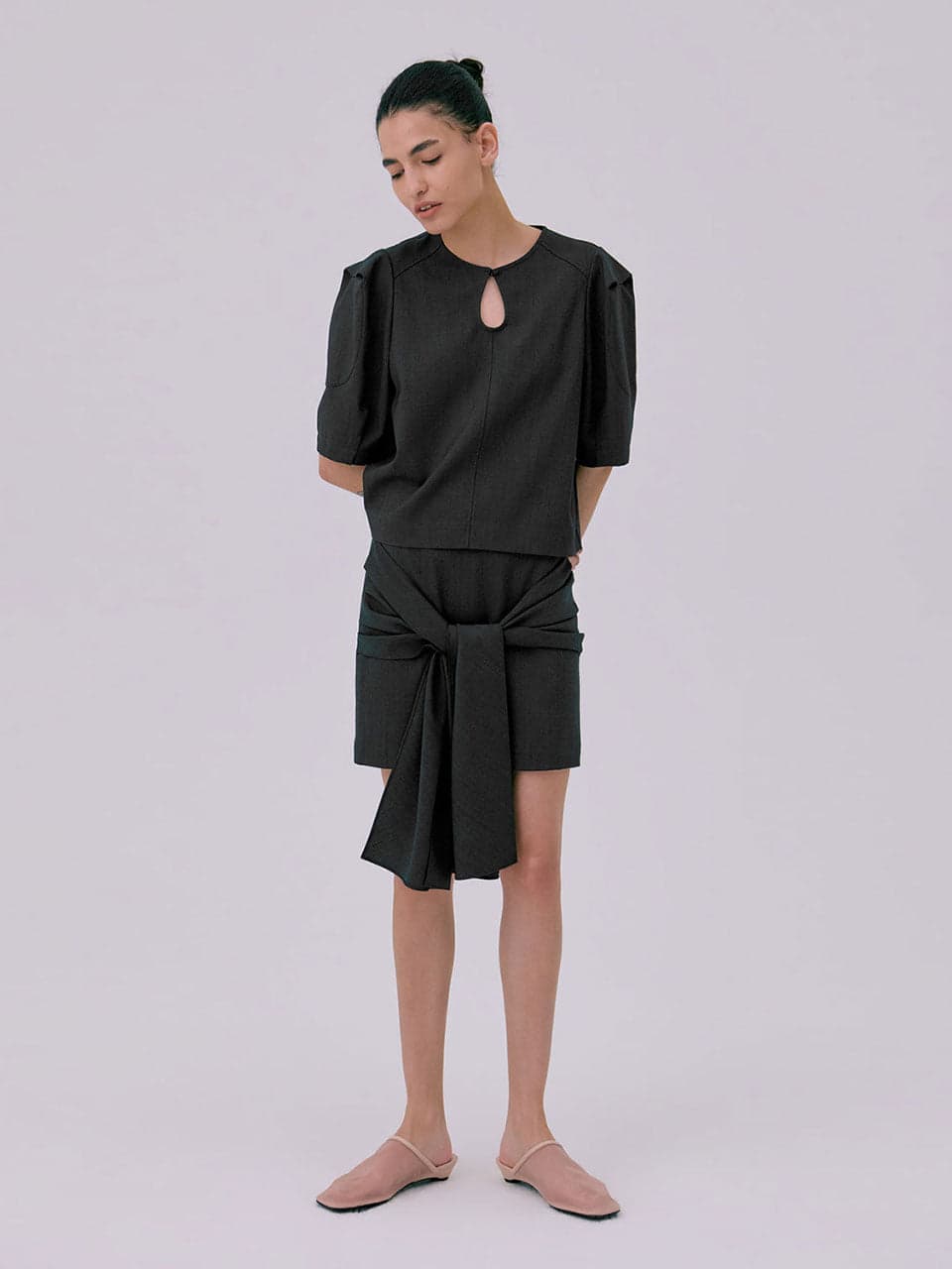 Puff Sleeve Blouse — Dark Navy — vue 7