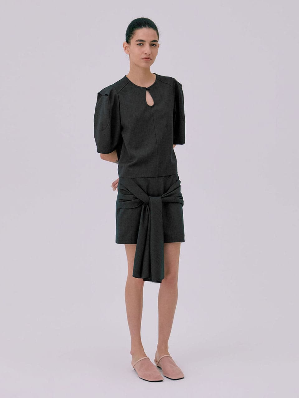 Puff Sleeve Blouse — Dark Navy — vue 9