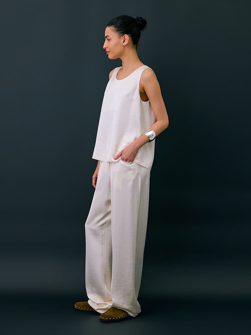 Layered Sleeveless Top — Cream — vue 4