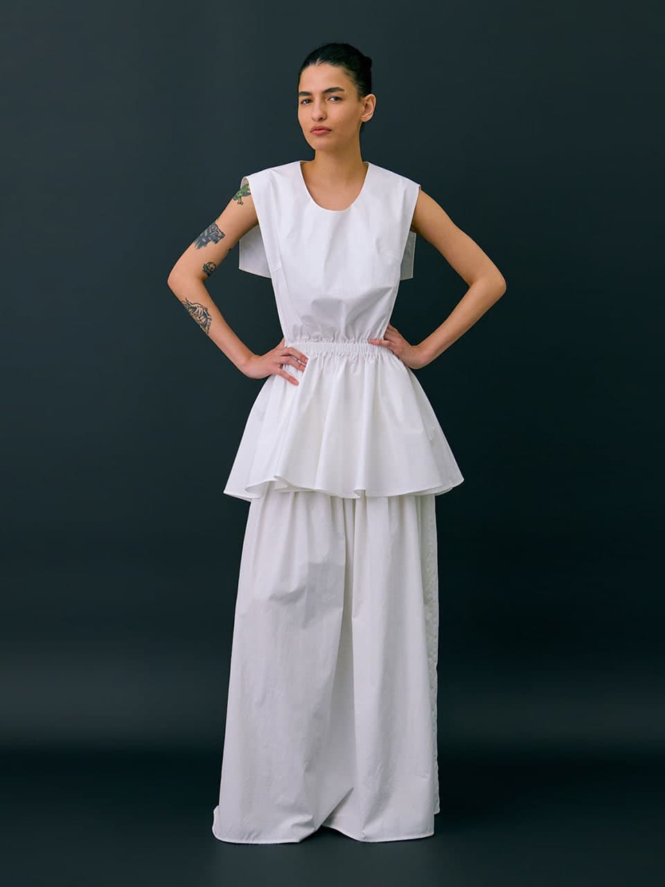 Sailor Collar Layered Top — White — vue 3