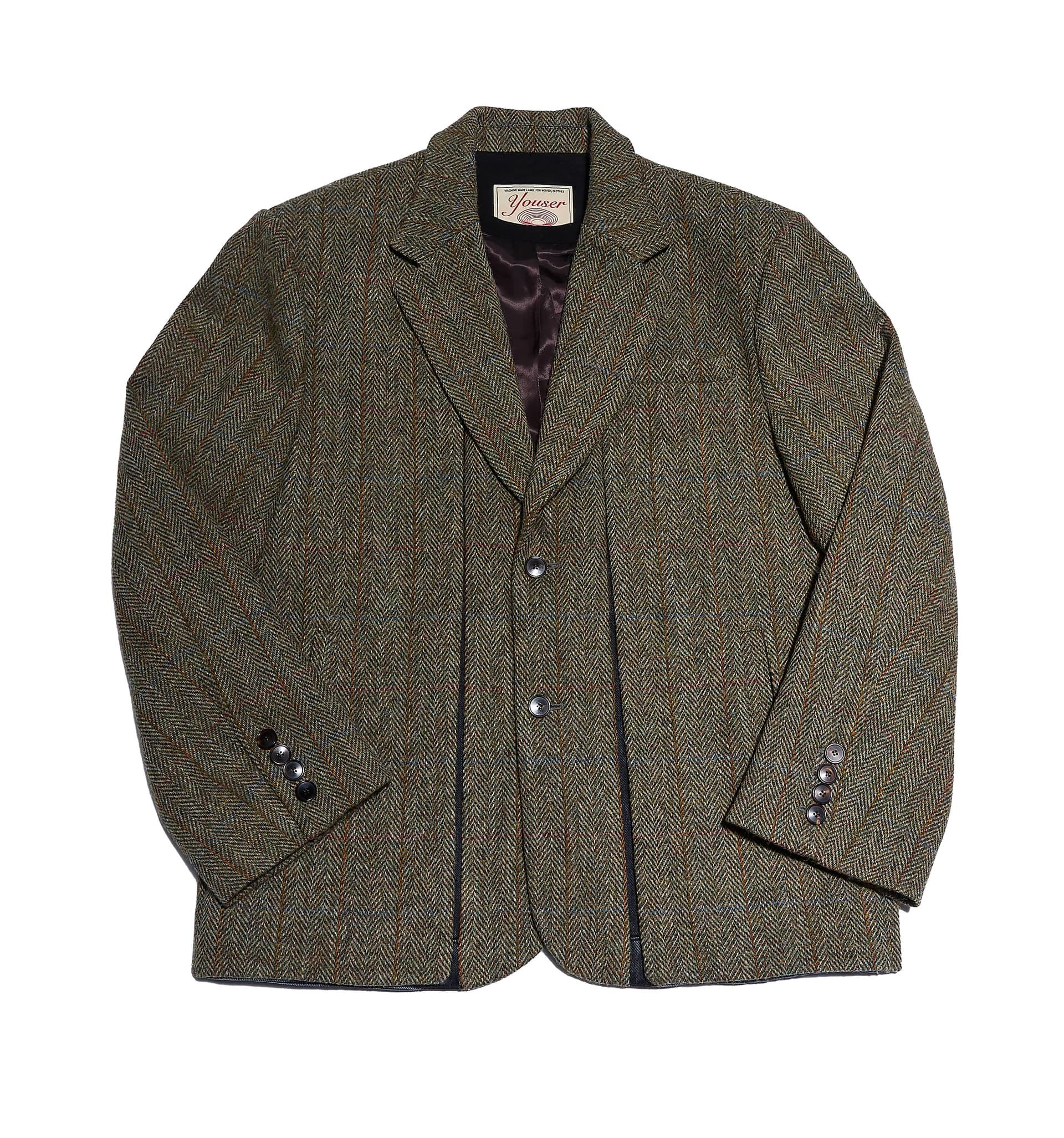 Harris Tweed Hybrid Jacket — Herringbone Khaki