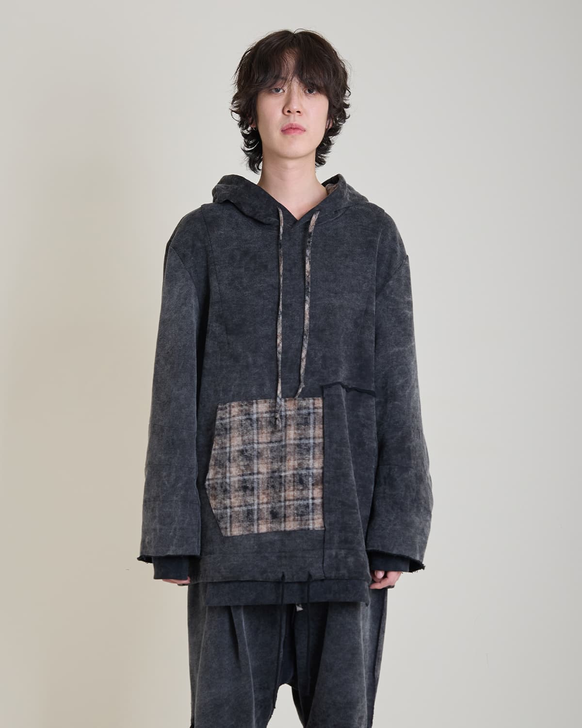 Half-Pocket Hoodie (snow black)