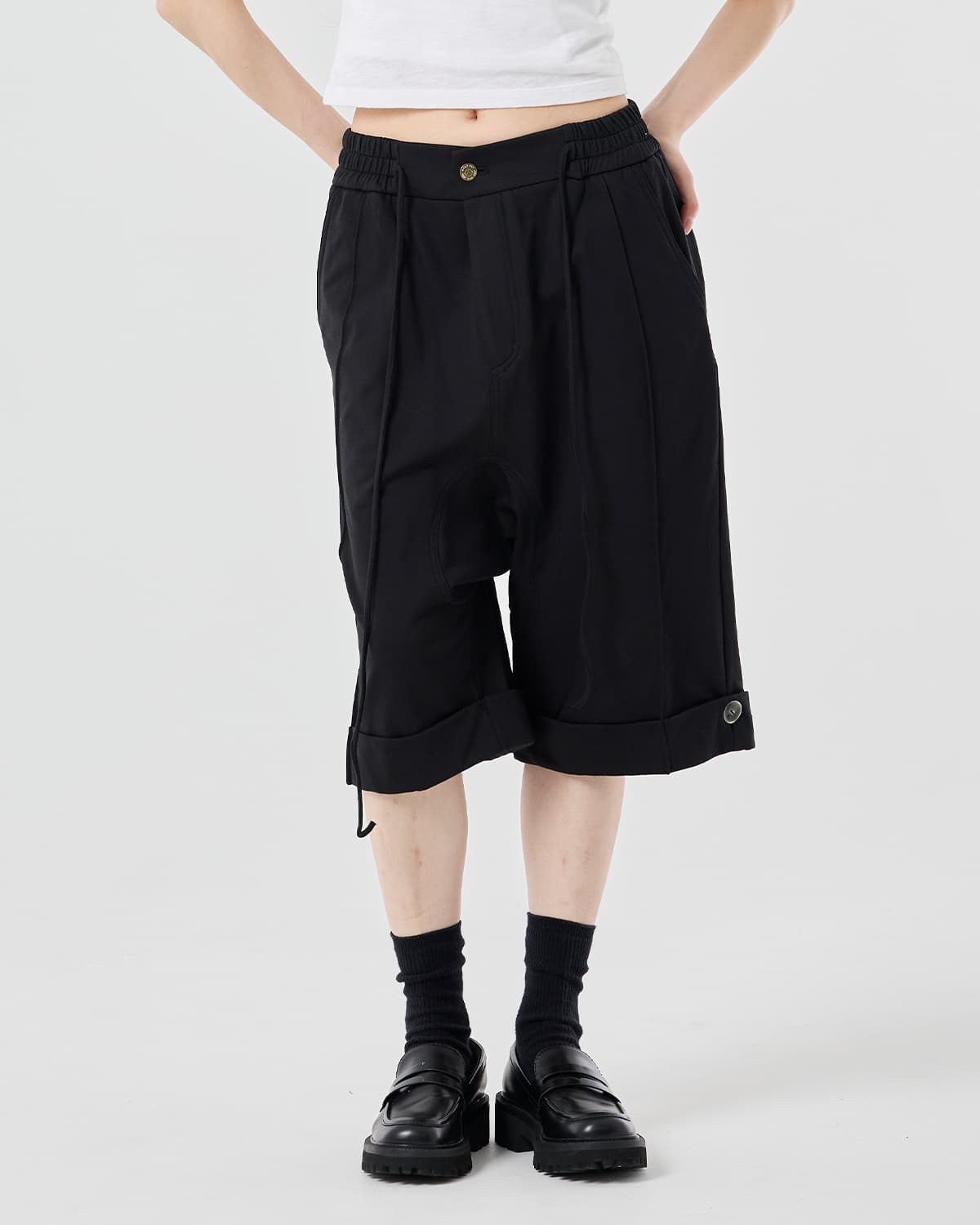 Short Baggie Trousers – black — vue 7