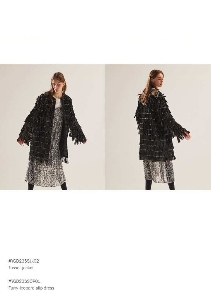 Black Stud-Tasseled Coat — vue 6