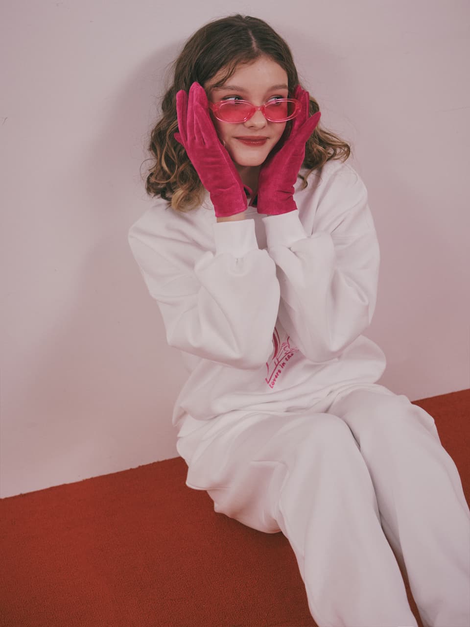 Lovers in the Moonlight Fleece Sweat Set-Up (White) — vue 6