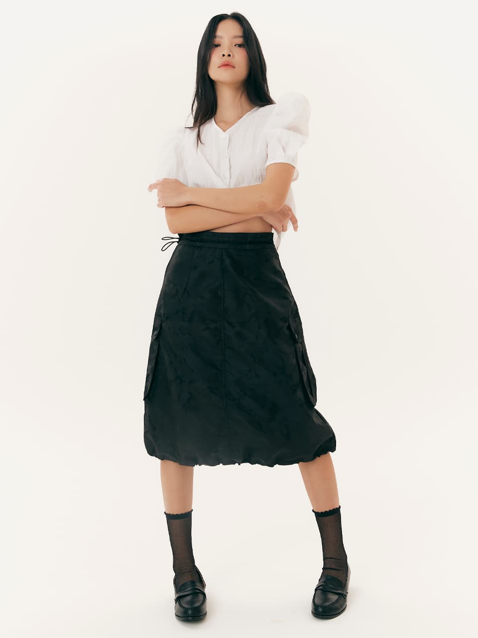 Camouflage Cargo Skirt (Black)