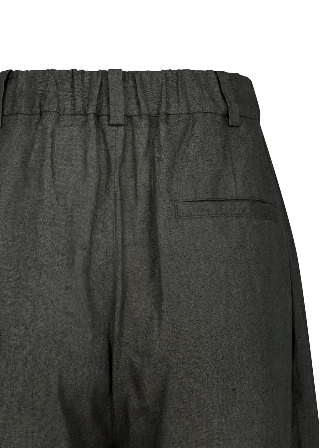 Linen Two Tuck Wide Pants, Khaki Grey — vue 11