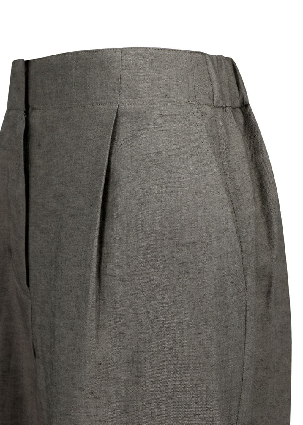 Linen Tuck Pants, Khaki — vue 8