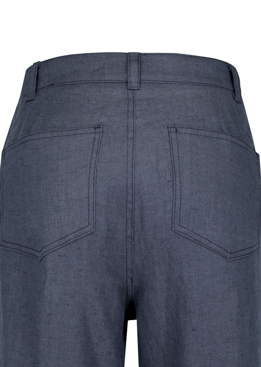 Linen Straight Pants, Blue — vue 11