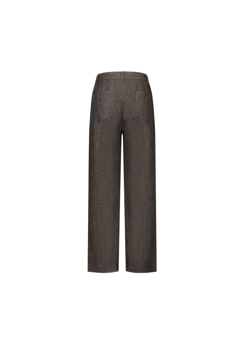 Linen Straight Pants, Brown — vue 3
