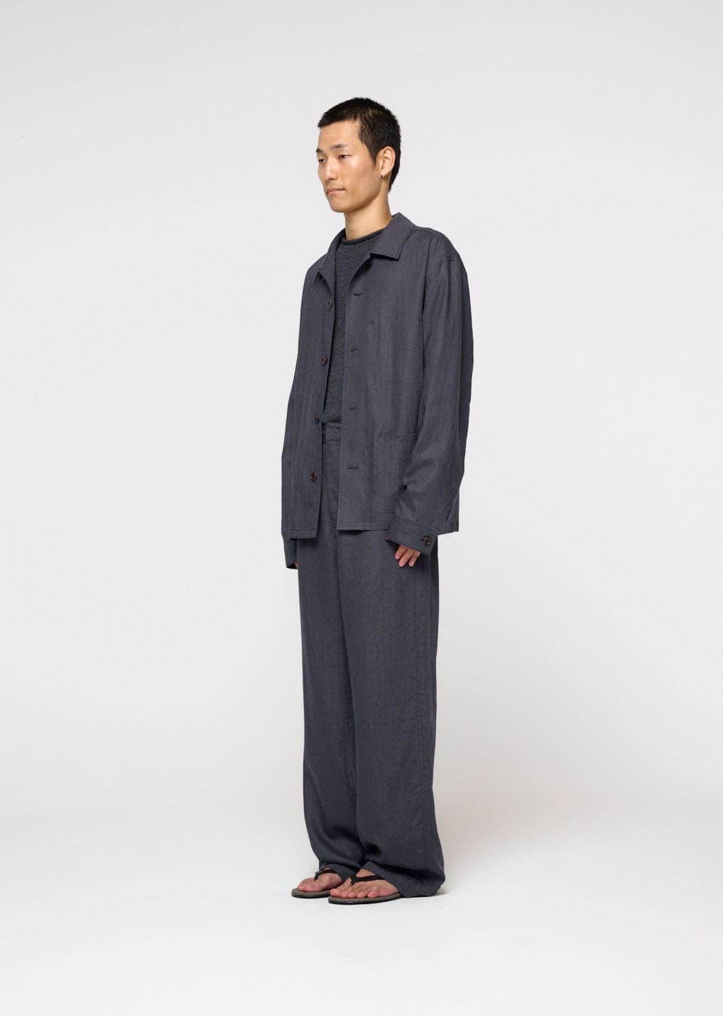 Linen Pocket Jacket, Blue — vue 3