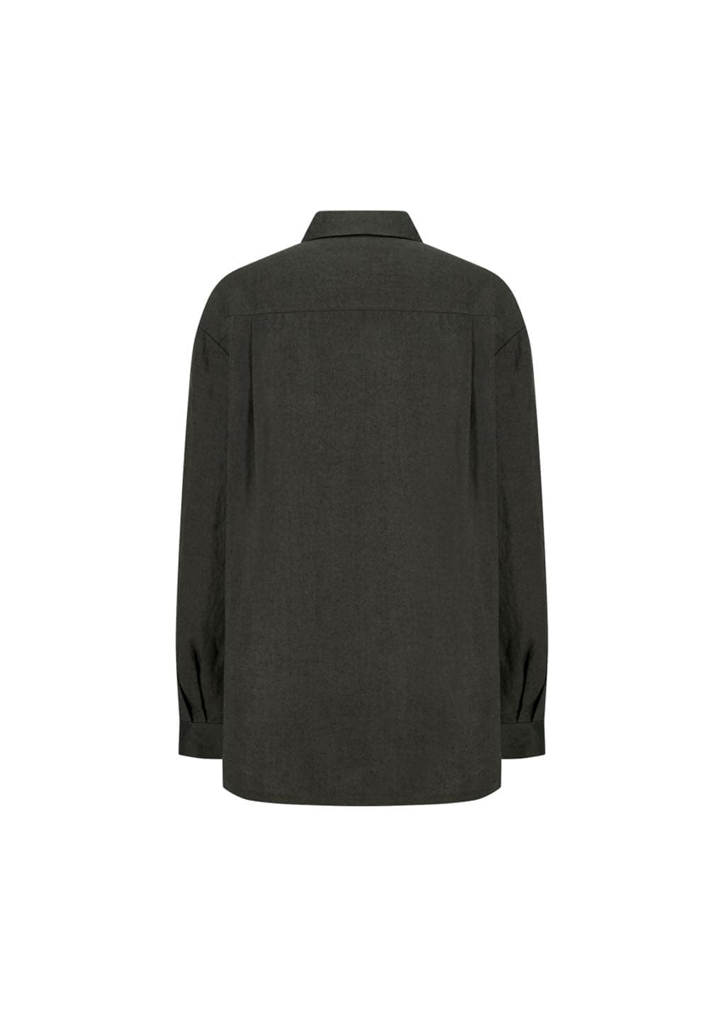 Linen Oversized Shirt, Khaki Grey — vue 9