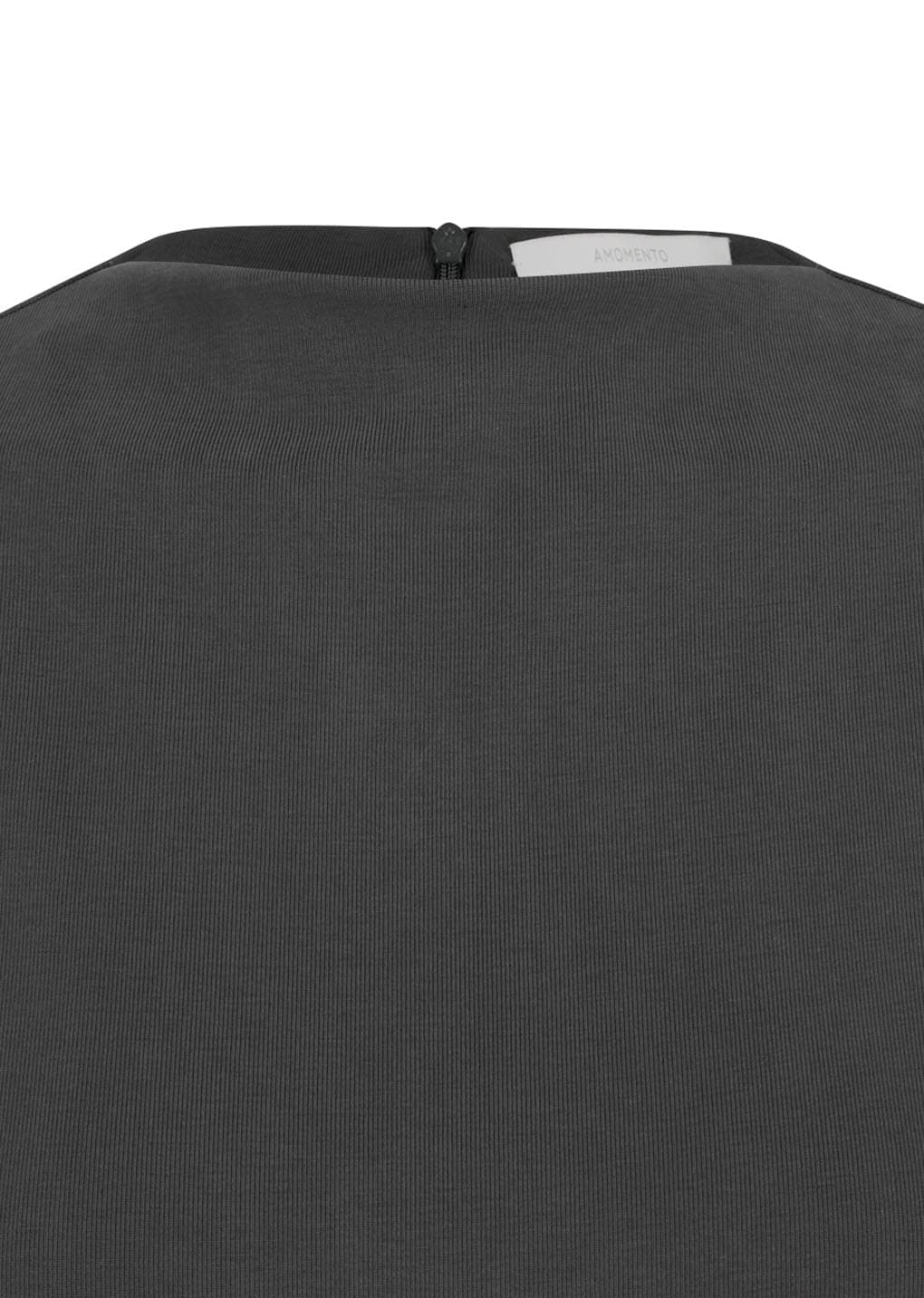 Jersey Mock Neck Top, Charcoal — vue 7