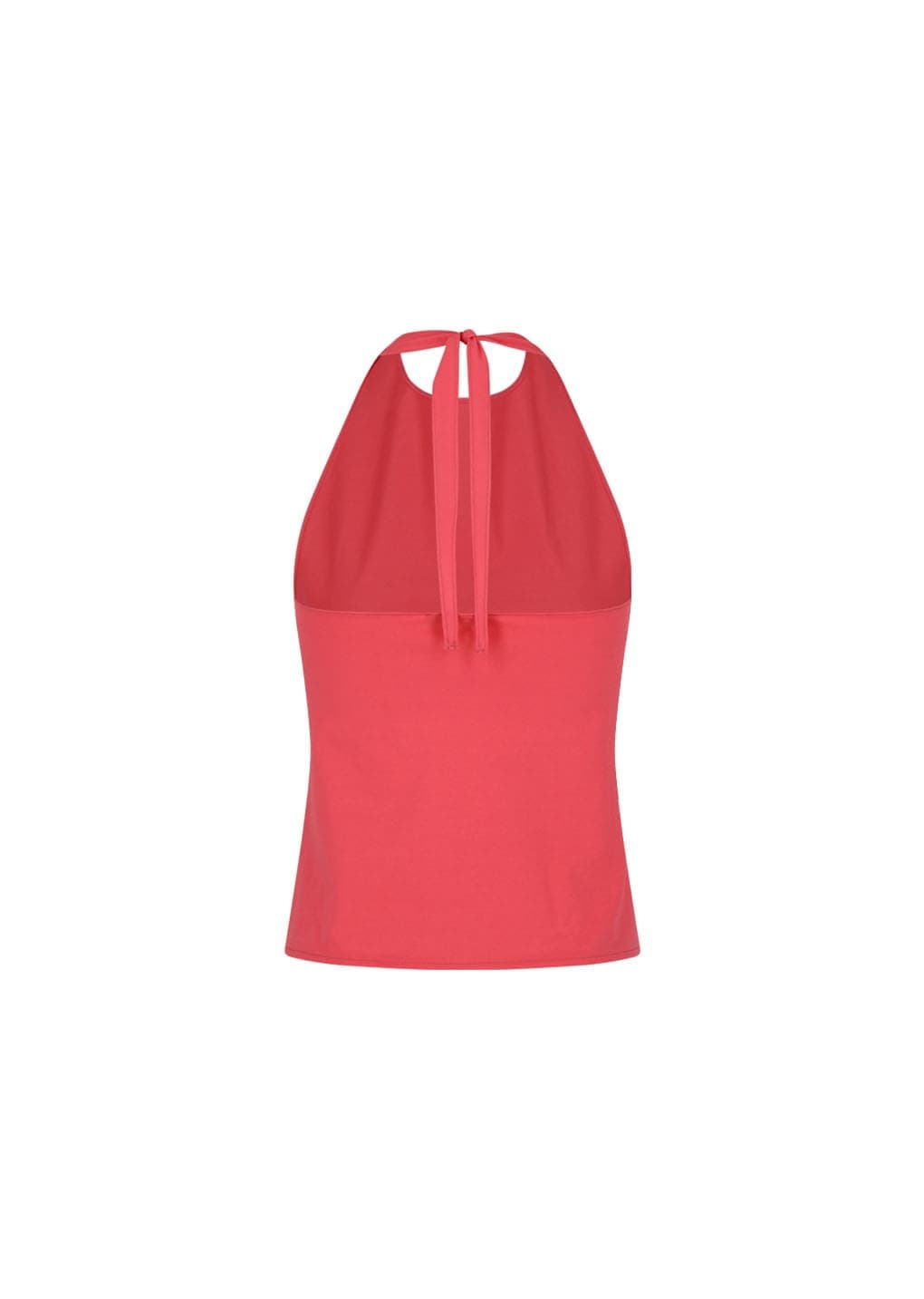 Jersey Halter Neck Top, Red — vue 3