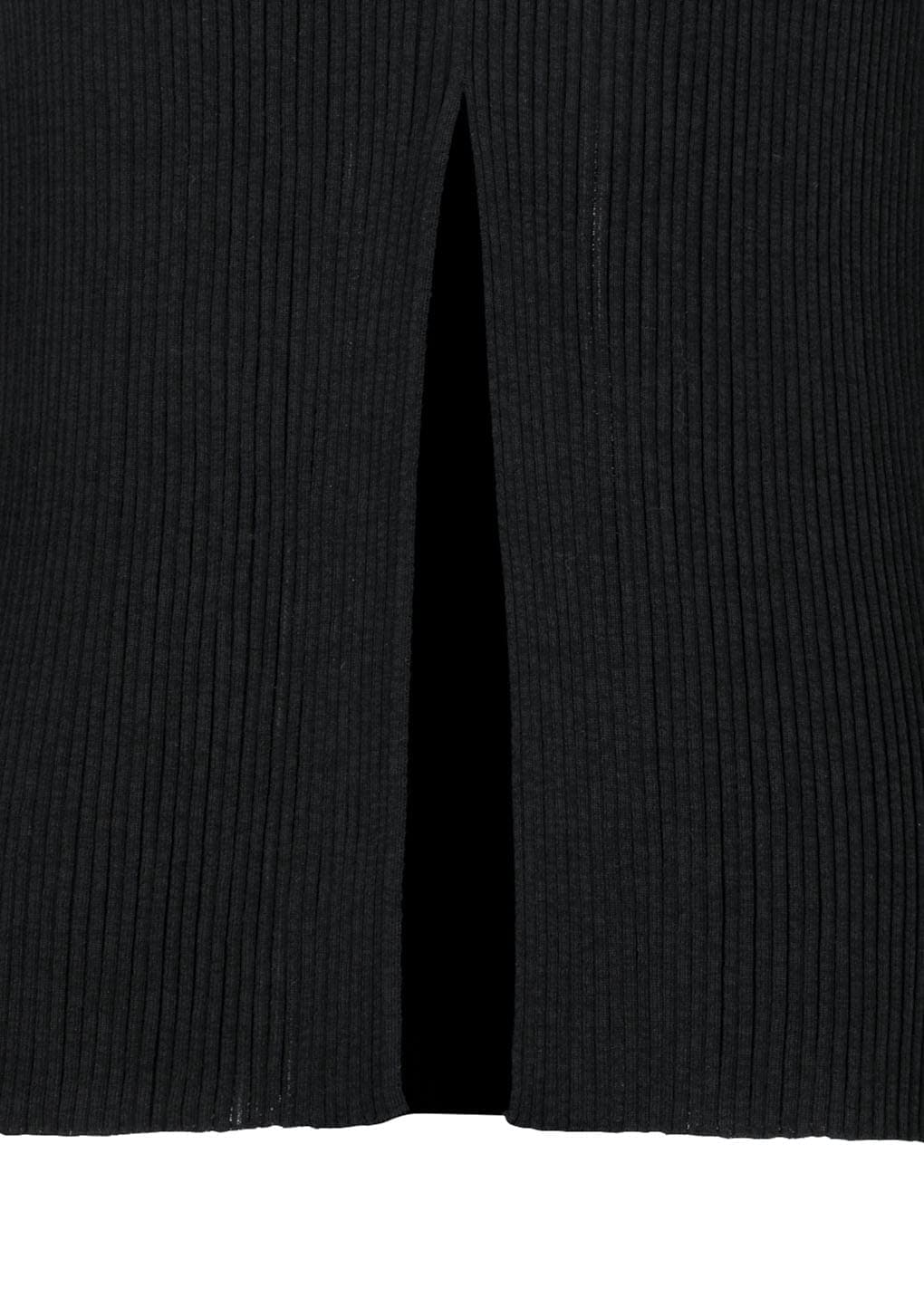 Pleats Knit Maxi Skirt, Black — vue 7