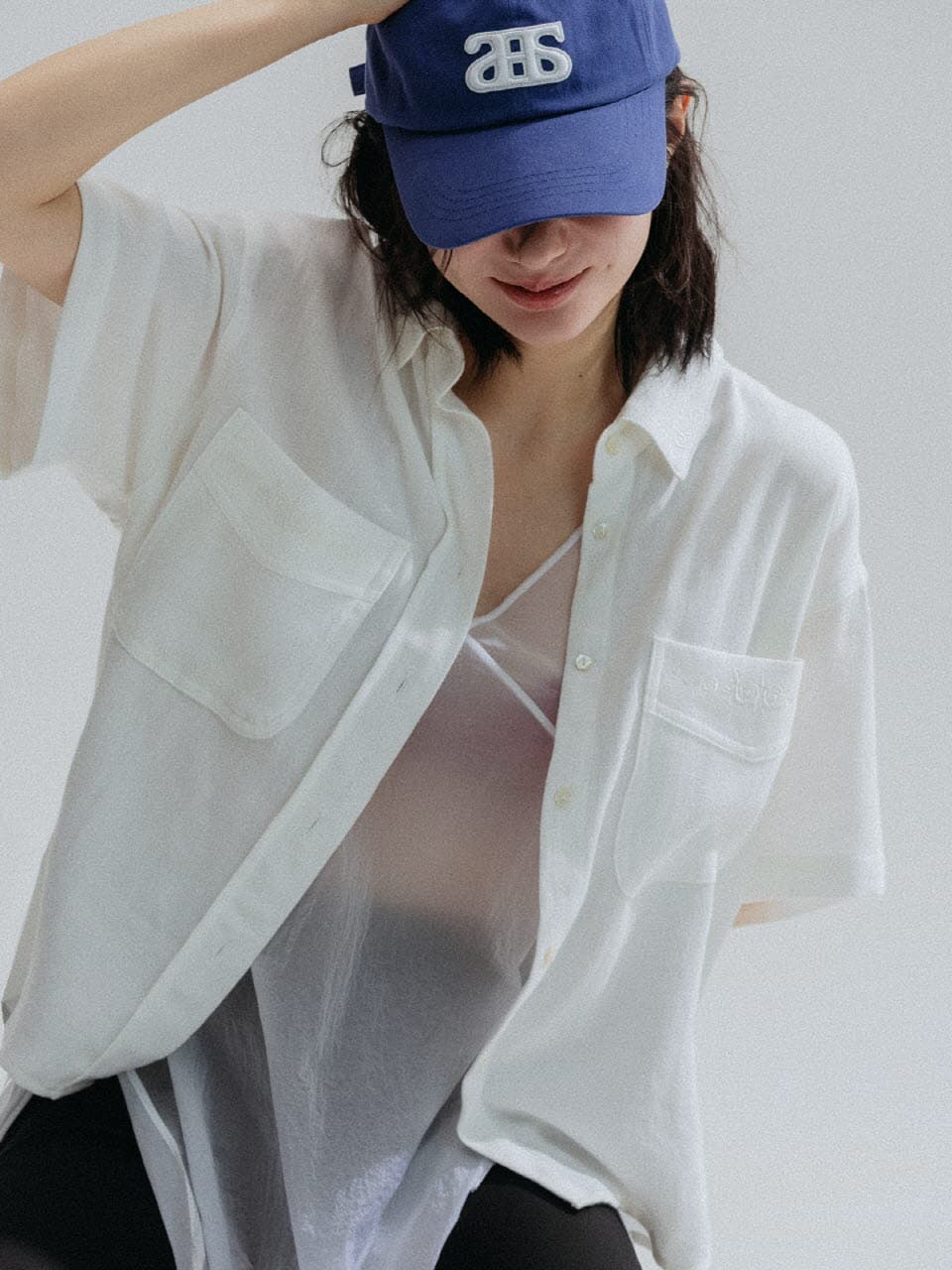 Soft Embroidery Cotton Shirt (Ivory) — vue 3
