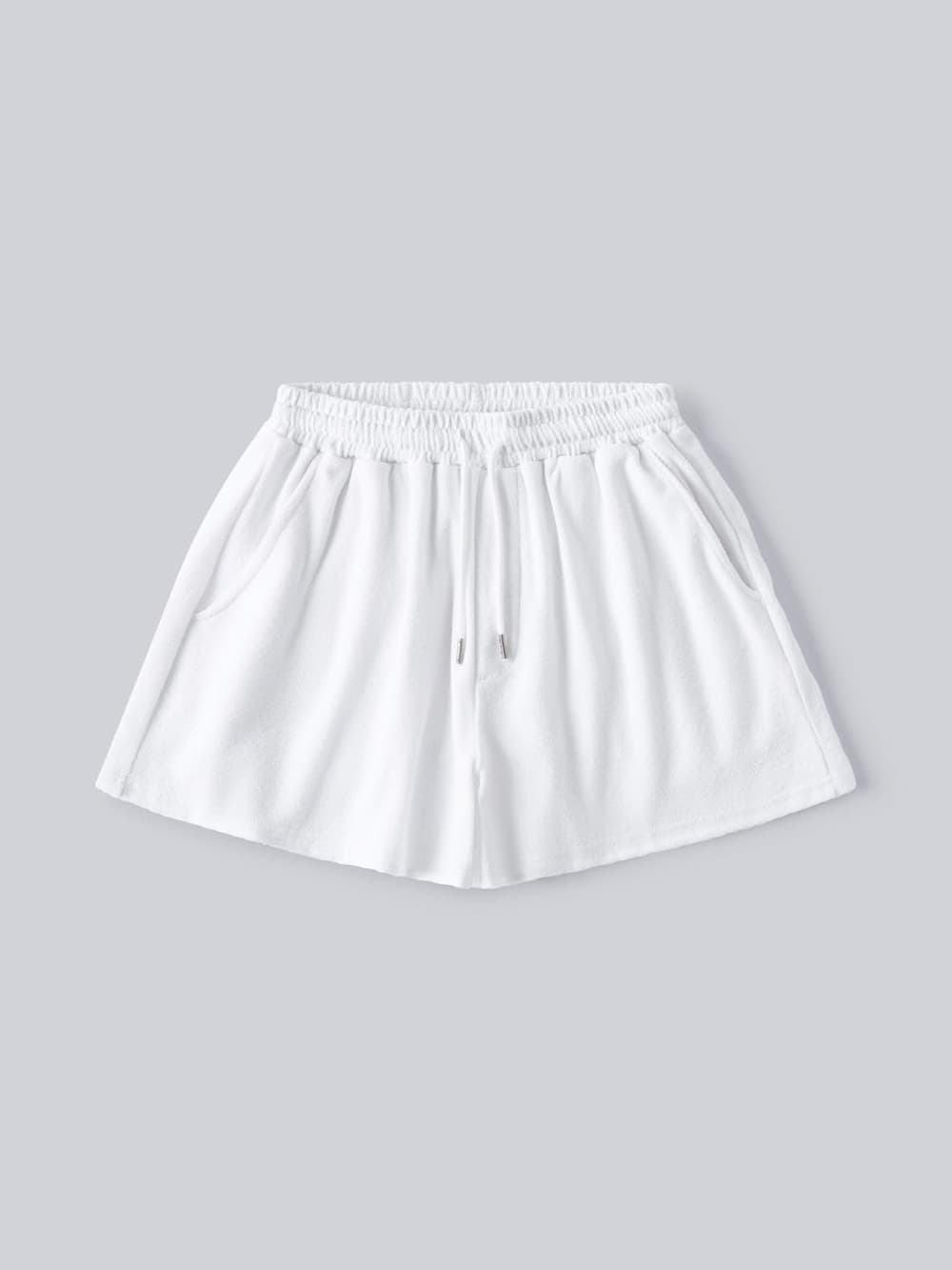 Relaxed Terry Shorts (White) — vue 2
