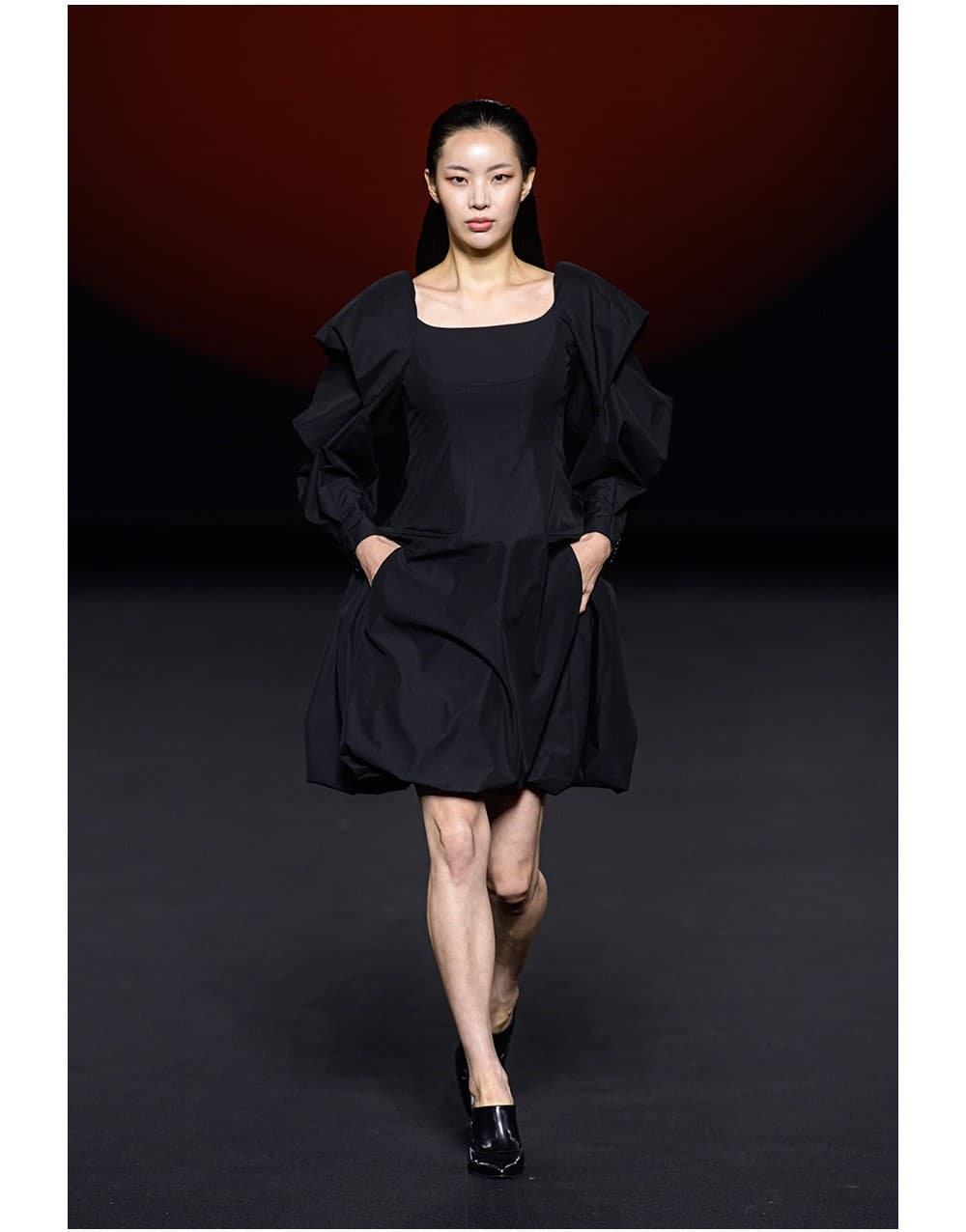 Cotton Black Mini Dress — vue 2