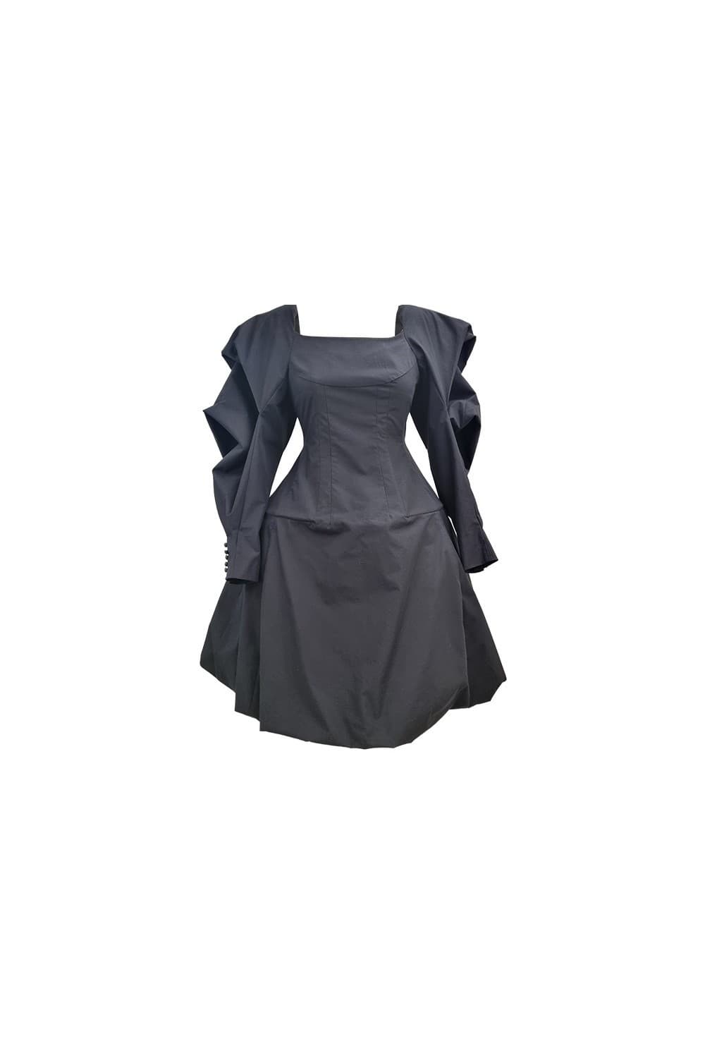 Cotton Black Mini Dress — vue 8