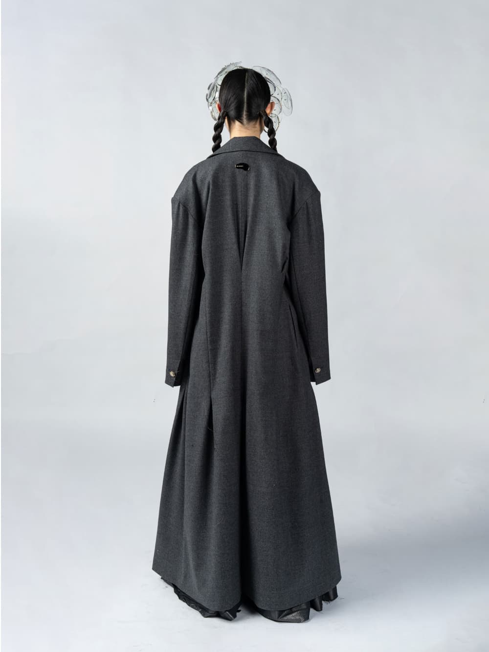 GreyMelange Tuck Maxi Coat — vue 5