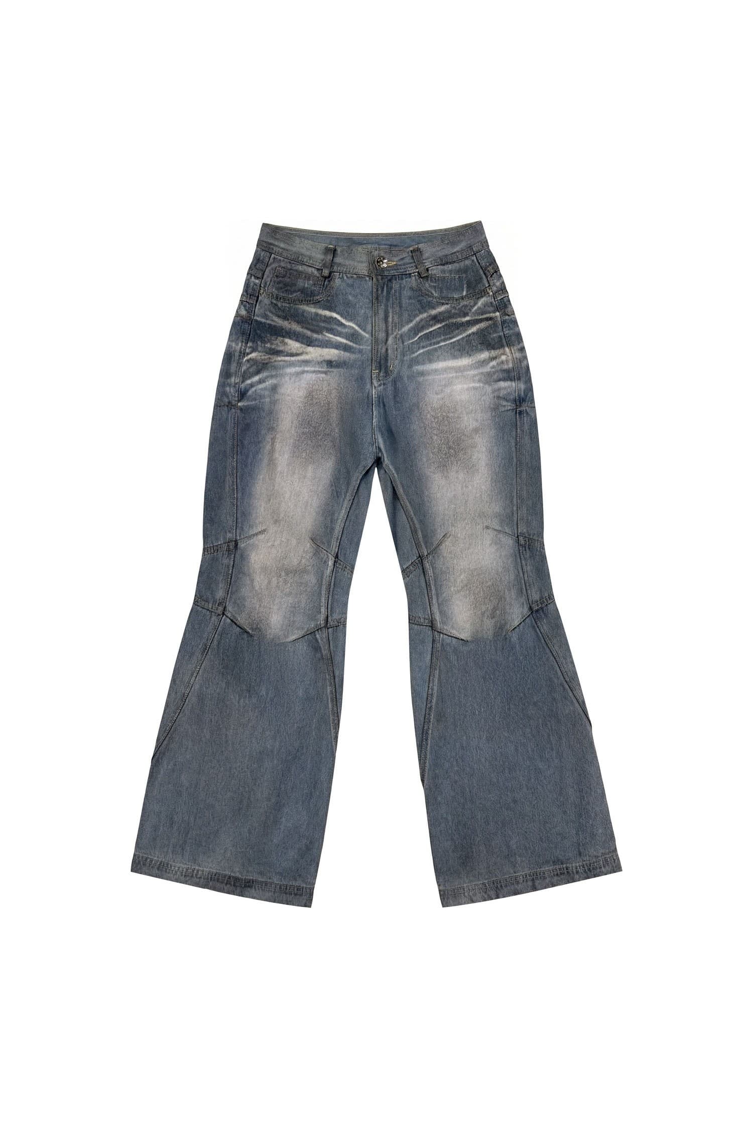 Double Yoke Oil Washed Bootcut Denim Pants — vue 7
