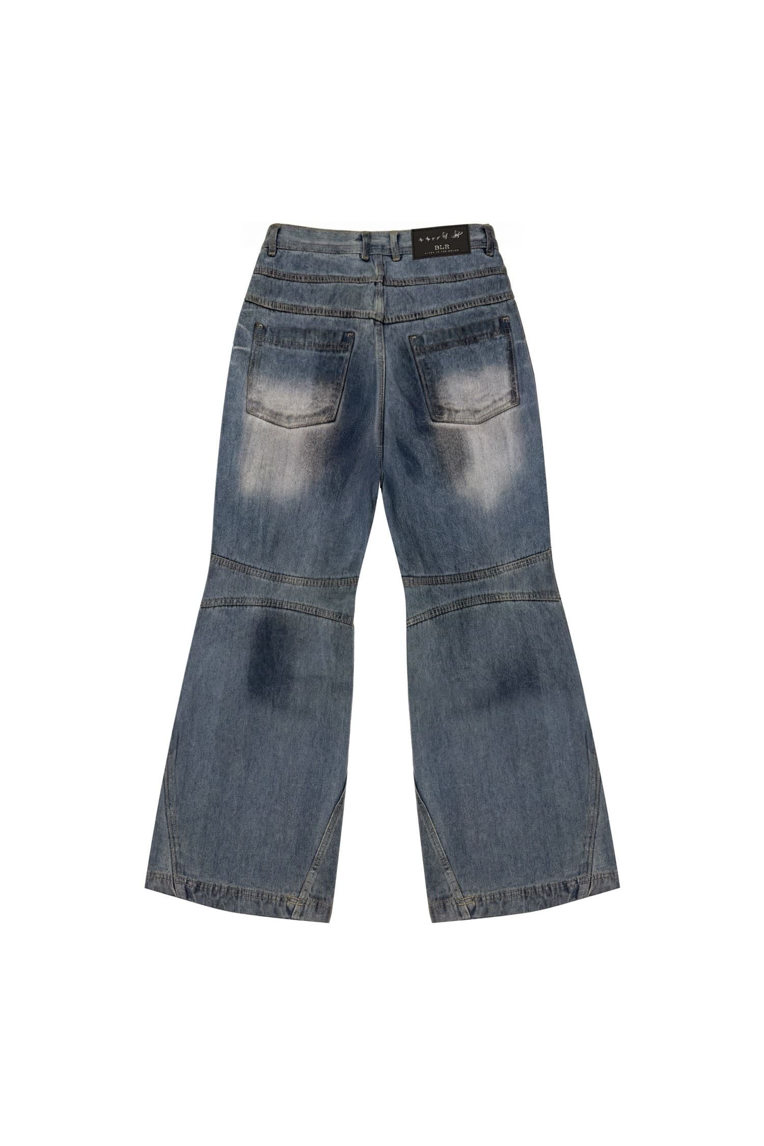Double Yoke Oil Washed Bootcut Denim Pants — vue 8
