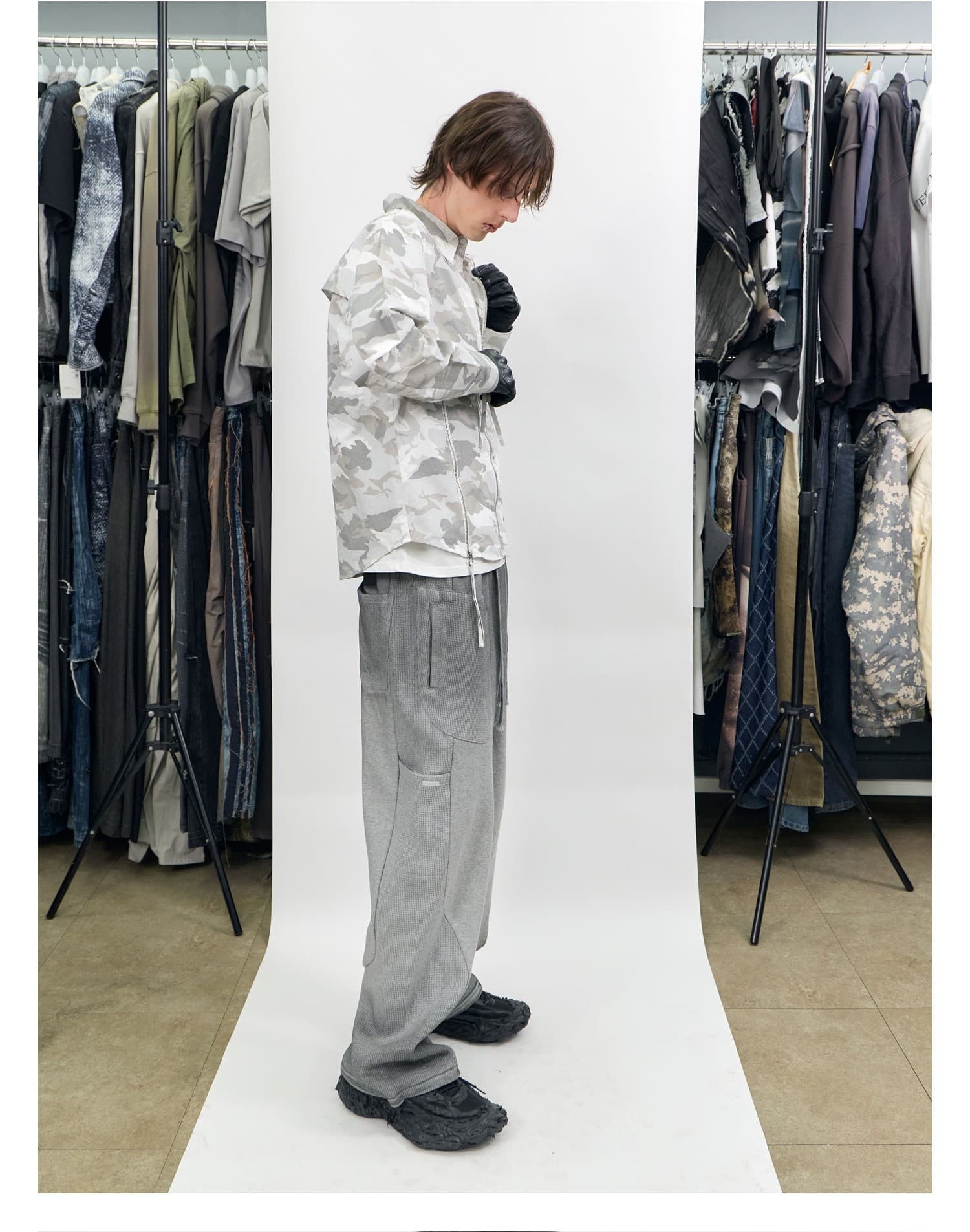 Camo Zip-Up Overshirt Ivory — vue 7