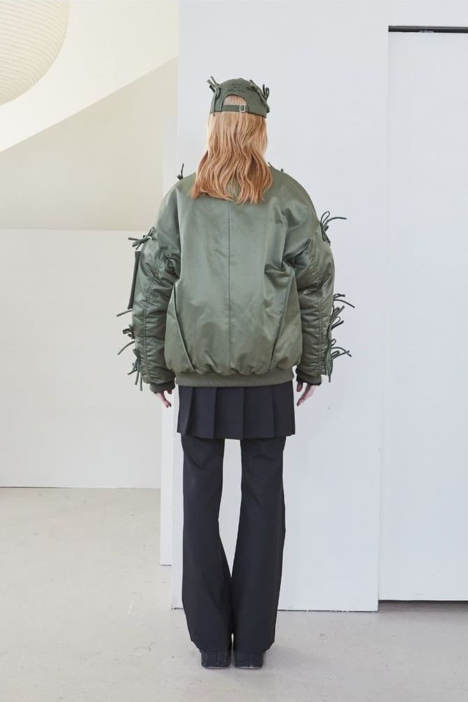 Ribbon Bomber Jacket Khaki — vue 4