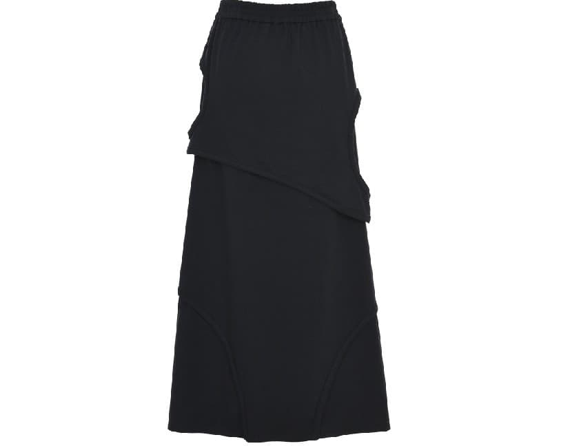 Cut-Out Detail Banding Skirt Black — vue 3