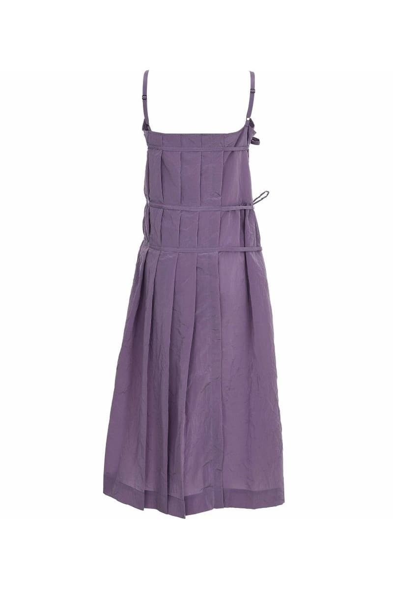 Pleats Wrap Detail Long Dress Purple — vue 6