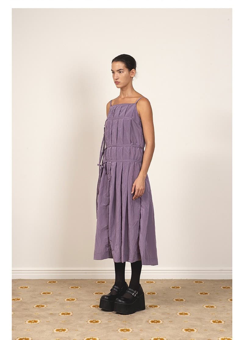 Pleats Wrap Detail Long Dress Grey — vue 3