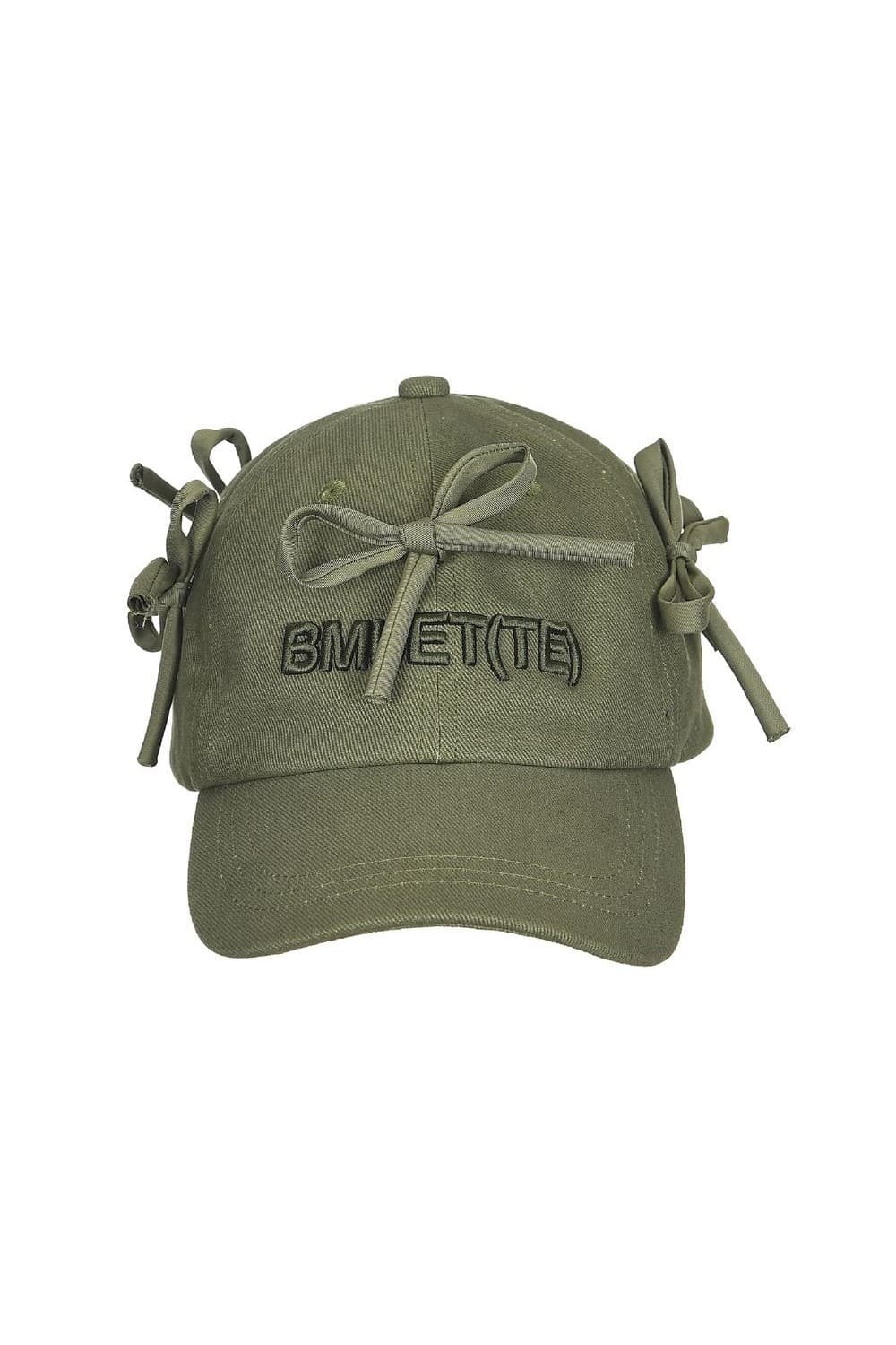 Ribbon Detail Logo Ball Cap Khaki — vue 2