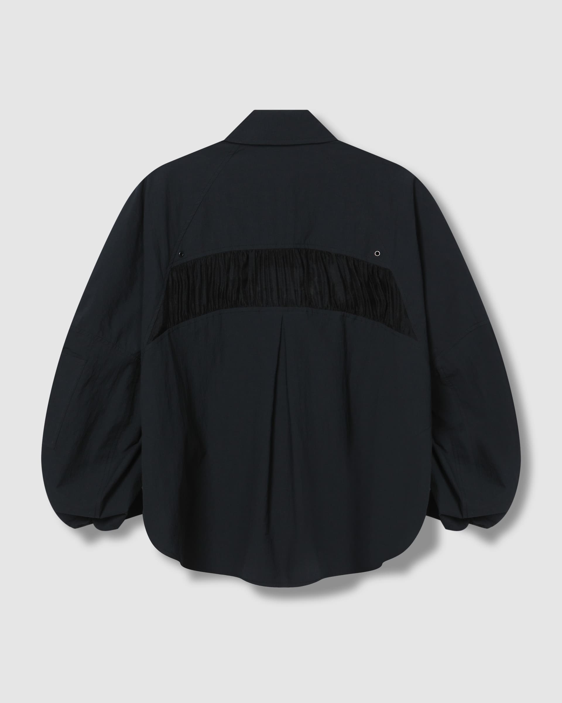 Back Shirring Collar Jacket Dark Grey — vue 3