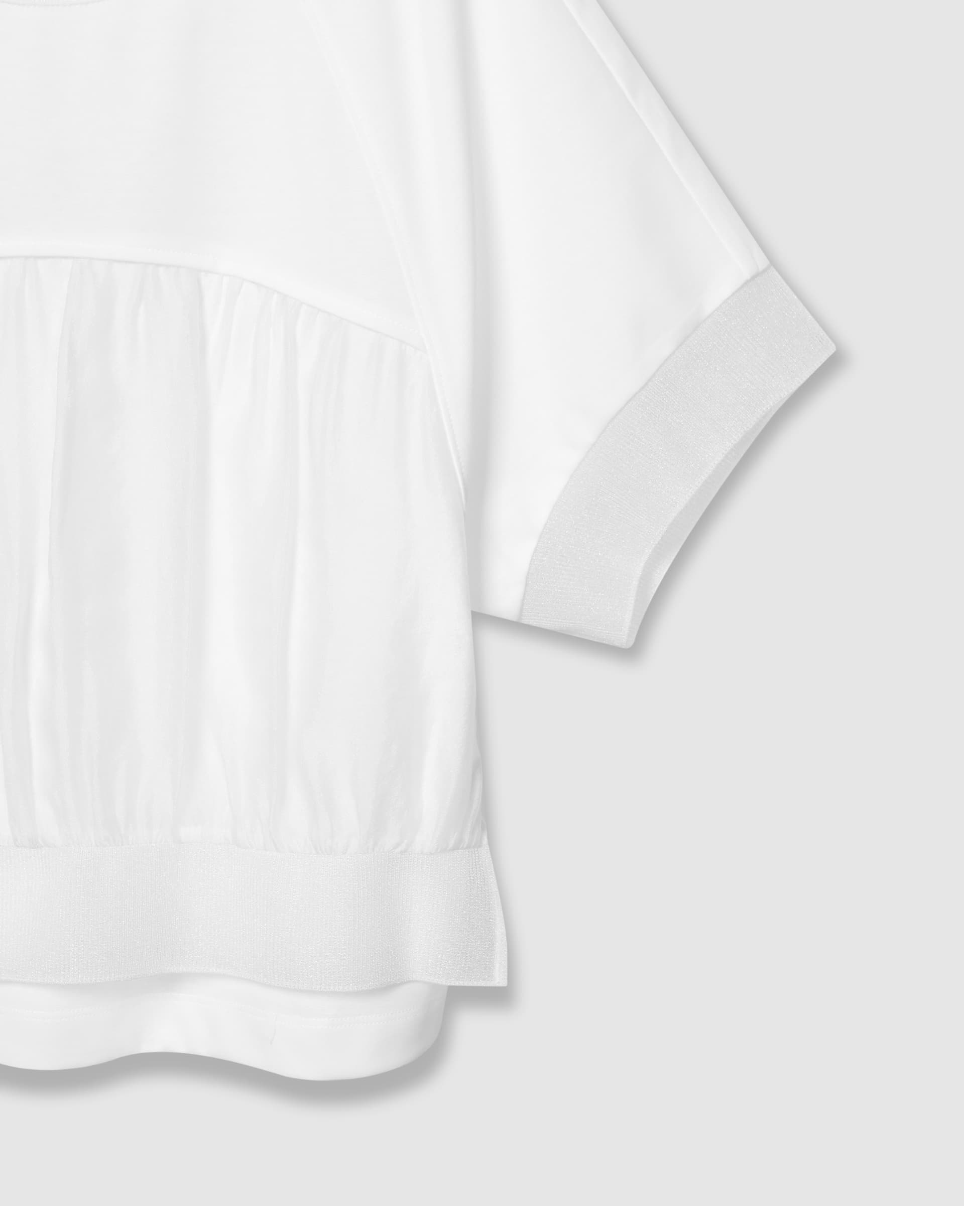 Round Half Zip T-Shirt White — vue 5