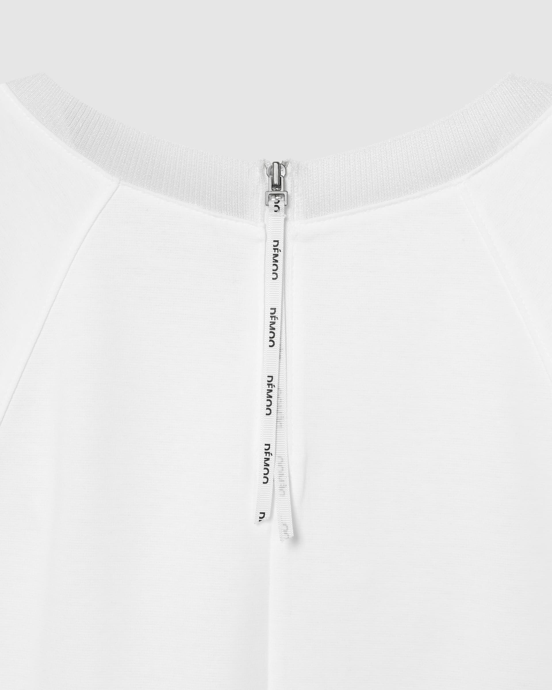 Round Half Zip T-Shirt White — vue 6
