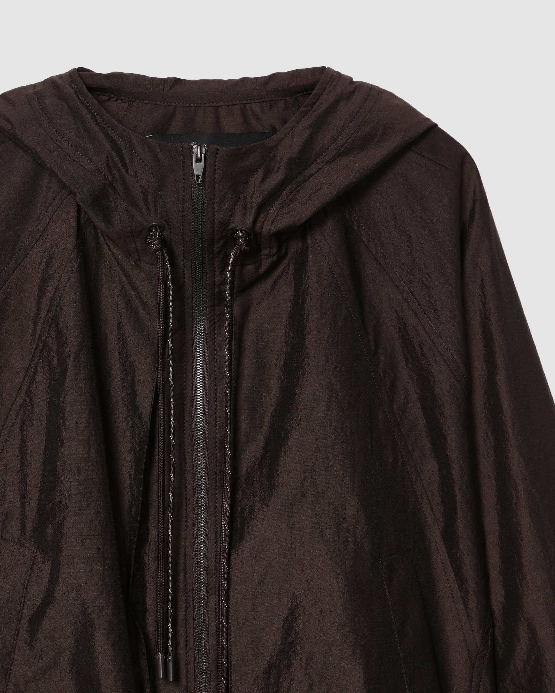 Hooded Zip-Up Jacket Dark Brown — vue 4