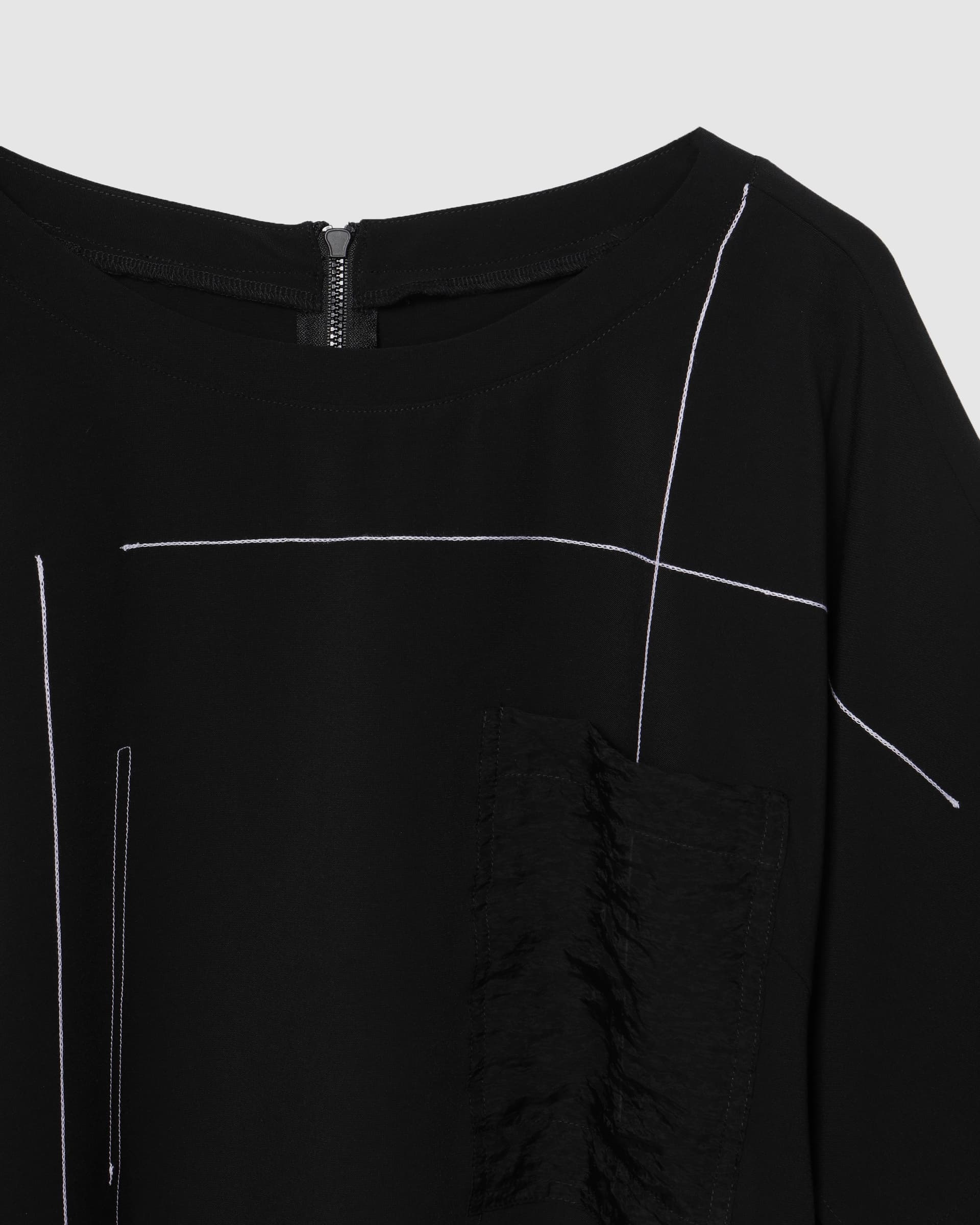 Contrast Stitch Blouse Black — vue 4