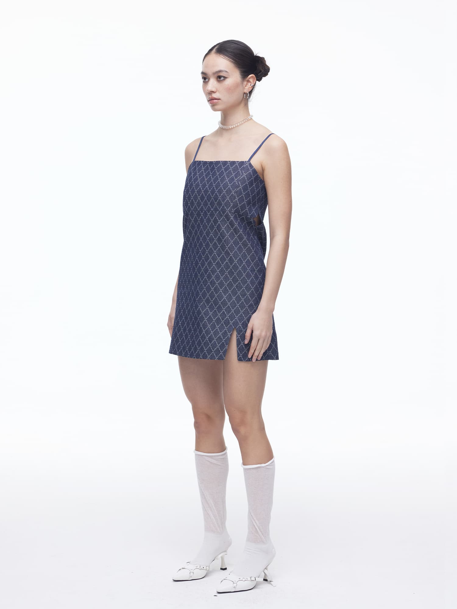 Diamond Hole Denim Dress (BL) — vue 8