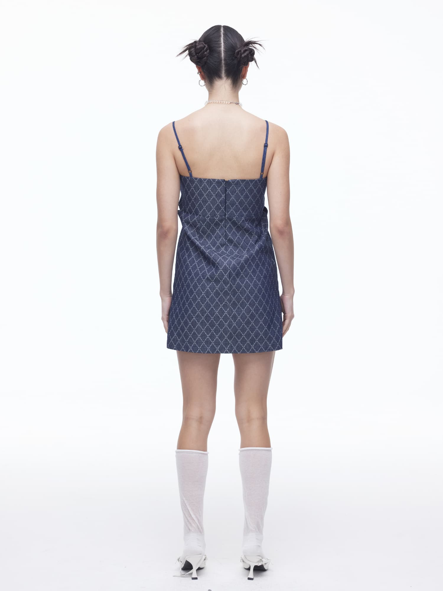 Diamond Hole Denim Dress (BK) — vue 5