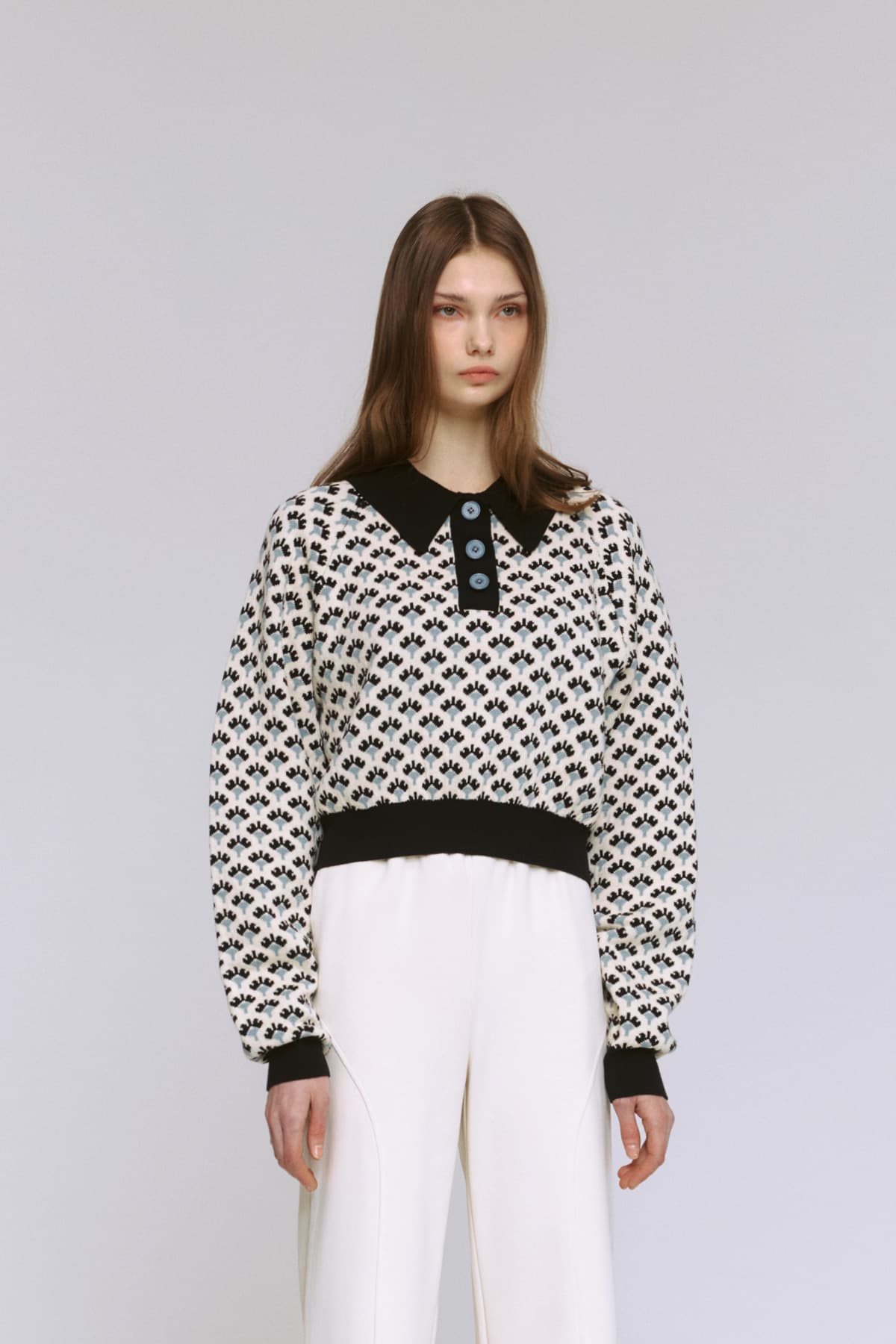 Jacquard Raglan Collar T-Shirt (IV) — vue 12