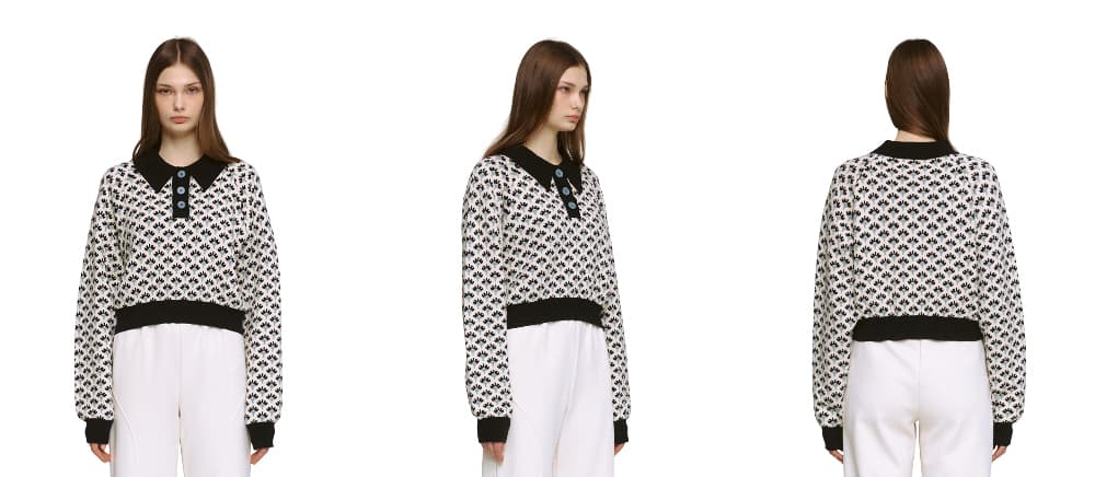 Jacquard Raglan Collar T-Shirt (IV) — vue 14