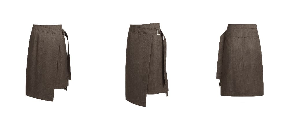 Slit Midi Wrap Skirt (DB) — vue 3
