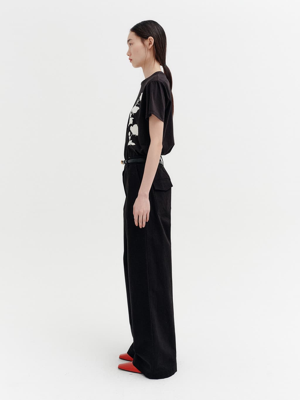 Front Rose Graphic T-Shirt - Black — vue 6