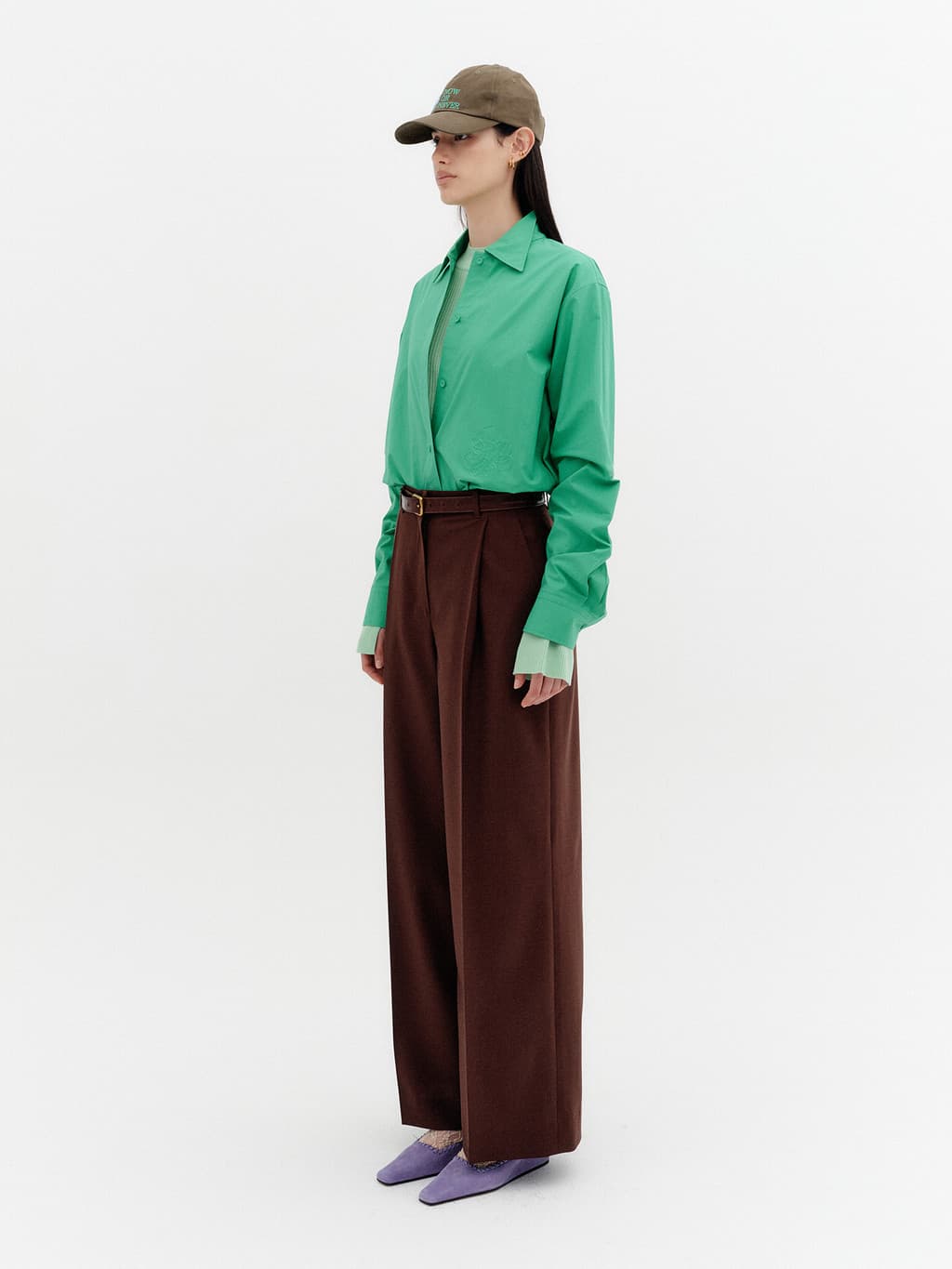 Classic Logo Embroidered Shirt - Green — vue 5